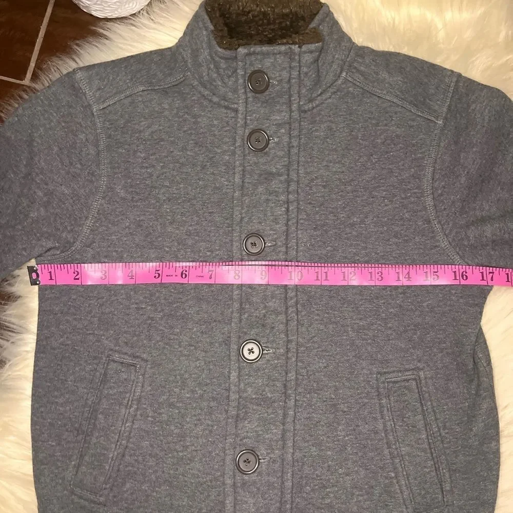 Gapkids grey fur collared grey sweatshirt jacket sz small 6-7